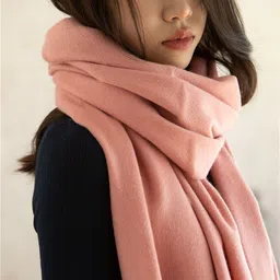 ramnaya Solid Wool Blend Women Pink Stole-picture-19