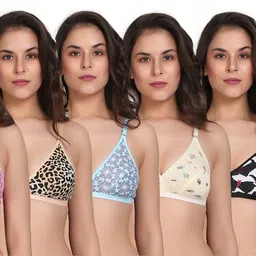 skdreams Pack of 6 Women T-Shirt Non Padded Bra-picture-13