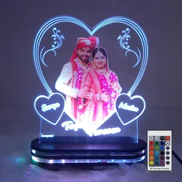lampees 3D LED Lamp with Digital UV Printed Photo for Anniversary Gift Table Lamp image 4