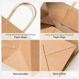 greennest Brown Paper Bag 16x16x6 | With Handle | 100GSM (25pcs-1P) Grocery Bag image 4