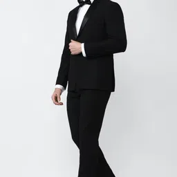 peter england Men Single Breasted - 2 button Solid Suit image 4