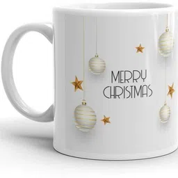 festivecraft Christmas Gift with Frosted Pine and Red-Gold Ornament Winter Design Ceramic Coffee Mug image 3
