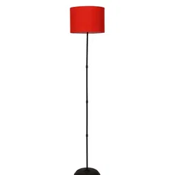 tu casa Red Cotton Shade Club Floor Lamp Iron Base image 4