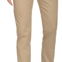 arrow sport Men Slim Fit Beige Pure Cotton Trousers-picture-14