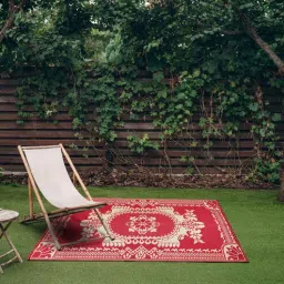 sapana carpet-mats Red Traditional Polyproylene 4 ft x 6 ft Machine Made Picnic Mats-picture-28
