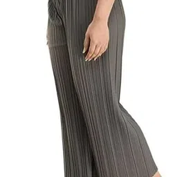 andrey Pack of 2 Women Relaxed Black, White Crepe Trousers image 3