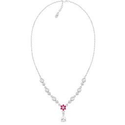 giva Sterling Silver Regal Blossom Necklace for Women and Girls Zircon Rhodium Plated Sterling Silver Necklace image 5