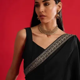 hija trendz Embroidered Bollywood Chiffon Saree image 5