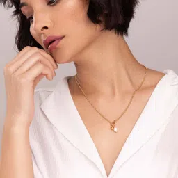 Dainty Beaded Pearl Chain Pearl Gold-plated Plated Stainless Steel Necklace-image-11