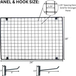 mcd 2'x1.5' Mesh Gridwall Panels for display hangings with Mesh Hooks (6" & 8") Hook 28 image 4