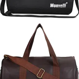 20 L Gym Duffel Bag - GYM DUFFLE BAG FOR INDOOR OUTDOOR SPORTS - Black, White, Brown-image-88