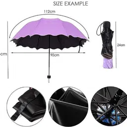 tapahpriyay 3Fold Chang Secret Blossoms Occur with Water Magic flower Print for UV, Sun&Rain Umbrella image 2
