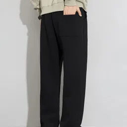 jexputi Men Solid Black Track Pants image 2