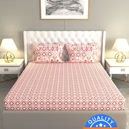 raymond home Cotton Double Flat 120 TC Geometric Bedsheet-picture-26