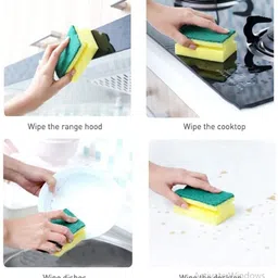 zmz Scrub Sponge 2 in 1 PAD Sink, Bathroom Cleaning Scrubber (12 pc) Medium Scrub Sponge image 5