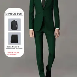 plus91 Men 3 Piece Suit Solid Suit image 4