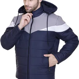 tl fashion Men Colorblock Quilted Jacket image 3