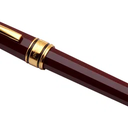 ledos Wingsung 2007 Resin Acrylic Burgundy With Fine Nib & Golden Trims Fountain Pen image 5