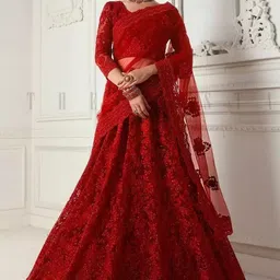 nj fashion Solid, Embroidered, Embellished, Self Design Semi Stitched Lehenga Choli-picture-25