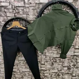 black deer Men Linen Shirt Pant Set image 2