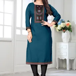 fsr Pack of 2 Women Solid Cotton Blend A-line Kurta image 4