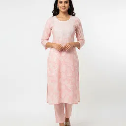 imaad Women Khadi Cotton Kurta Pant Set-picture-34