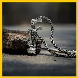 shukan Hanuman Ji Pendant/Locket for Men and Women, Evil Protector Hanuman Ji Locket Silver Stainless Steel Locket-picture-30