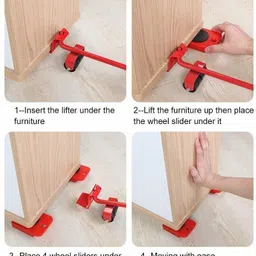 vishou Easy Furniture Shifting Tool Set/Furniture Lifter/Furniture Movers Appliance Furniture Caster (Pack of5) Swivel Furniture Caster image 5