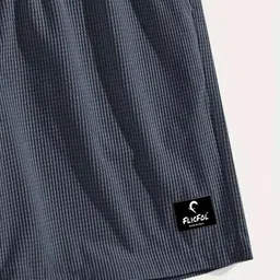 flicfol Pack of 2 Self Design Men Grey, Black Regular Shorts image 3