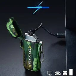 TrustShip Beautiful And Gifting Purpose For Cigarette Lovers Mini Pocket Size Lighter | No Flame | No Gas | No Smell ™ Waterproof Double Arc Plasma Lighter | Flameless And Windproof Lighter| Cigarette Lighter-picture-20