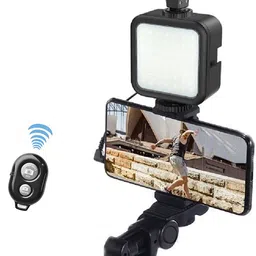 AMUSING Youtuber Accessories for Mobile with Light, Microphone,Tripod Stand Vlogging Kit Monopod Kit, Tripod Kit-picture-15