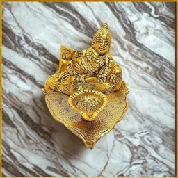 jet Prosperity Kuber Idol with Deepam – Elegant Brass Temple Décor Decorative Showpiece - 3 cm-picture-22