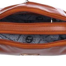 leather land Women Gold, Tan Pouch Potli image 3