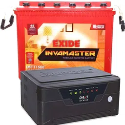 exide IMTT1500+ Microtek UPS 24x7 HB 1275 Tubular Inverter Battery image 1