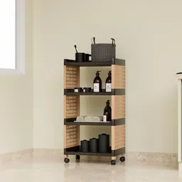 lijonimpex 4-Shelf Plastic Storage with Wheels – Kitchen, Office & Bathroom Organizer Cart Plastic Kitchen Trolley image 2