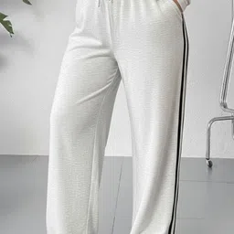 dockstreet Women Striped White Track Pants-picture-16