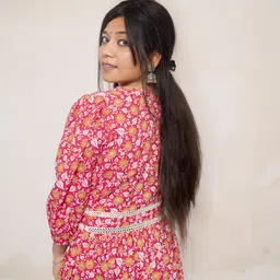 kappufashion Women High Low Red Maxi/Full Length Dress image 2