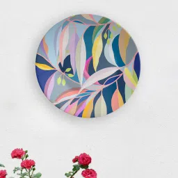 quirk india Multicolour American Art Floral Decorative Wall Plate image 1