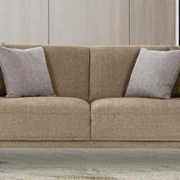 casacraft from pepperfry Franklin Fabric 3 Seater Sofa in Brown Colour image 1