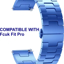 ACM WSM37Y20BL2613 Watch Strap Metal Steel 20mm for Fcuk Fit Pro Smartwatch Blue Smart Watch Strap-image-2