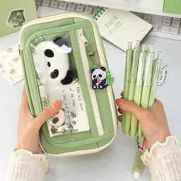 bagin enterprise Multipurpose Cosmetic Pouch for Students School and Office Use Pencil pouche Art Plastic Pencil Boxes-picture-42