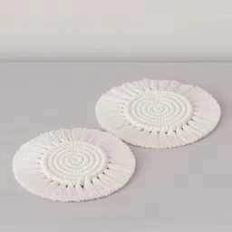 karima craft Round Cotton Coaster Set image 4