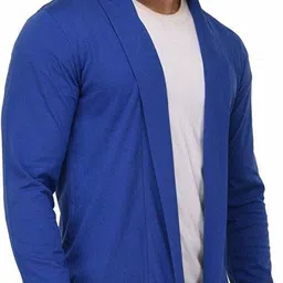 glampanda Men Jacket Style Full Sleeve Light Blue Shrug image 1