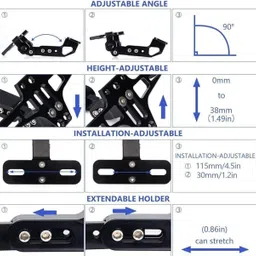 moto genius CNC Adjustable Foldable Tail Tidy | Bike Number Plate Holder for All Bikes Bike Number Plate image 4