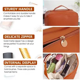 maycreate Women Brown Cosmetic Bag image 3