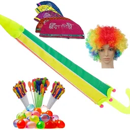 brown leaf (1 Umbrella Pichkari+3 Magic Balloon+10 Holi Cap+1 MalingaWig)Combo For Holi Fun Water Gun-picture-29