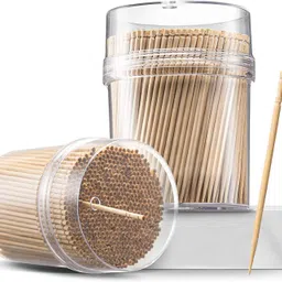 tooth picks sticks 500-Piece plastic flosser Bamboo Wooden Toothpicks-image-1