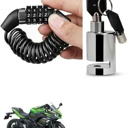 autognix Helmet Lock With Heavy Duty Disc Brake Lock For Kawasaki Ninja 650 Combo-picture-10