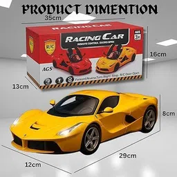 nickspool 1:16 RC Racing Car – Fast Remote Control Sports Car with LED & Openable Doors image 3