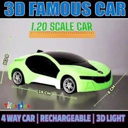 gurukrupa 3D Racing Car Toy Remote Control Operated High Speed with 3D Light Effect image 2